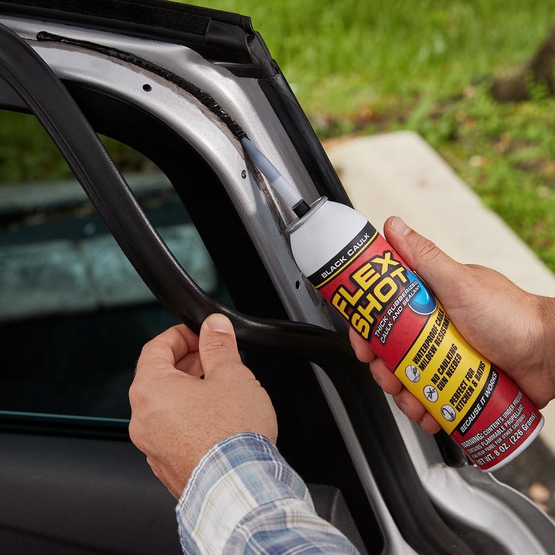 Flex Shot, Flexible Rubber Silicone Sealant, Waterproof Caulk, UV Resistant, No Caulk Gun Needed, Perfect for Kitchen, Bath, Showers, Sinks, Baseboards, Black, 8oz, 1-Pack - Image 3